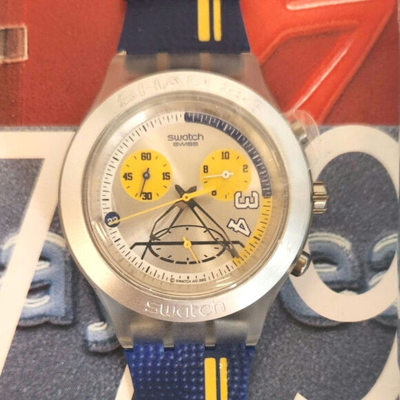 Swatch watch SHAQ 34 SVCK4007 2003 Irony Diaphane New old stock - Picture 1 of 11
